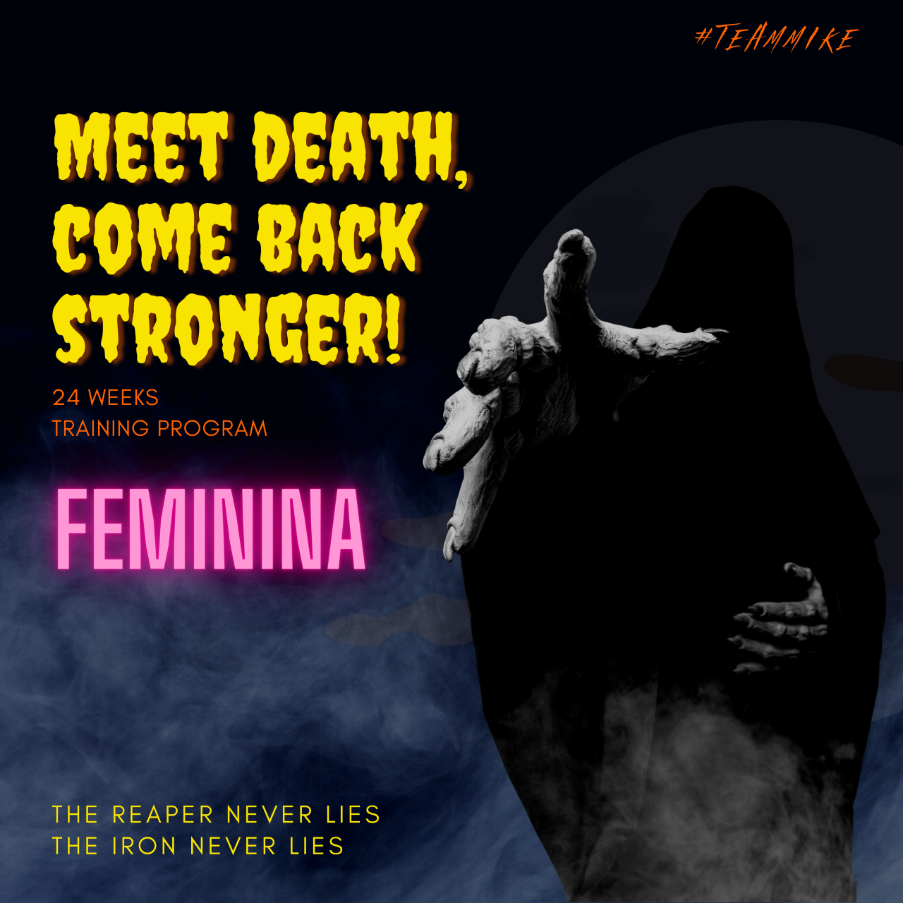 Imagem de capa para o Ebook PLANILHA DE 24 SEMANAS - MEET DEATH, COME BACK STRONGER - FEMININA