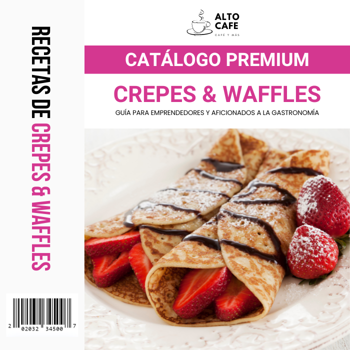 Catálogo Premium de Recetas de Crepes y Waffles Suspendido Flora Rosa