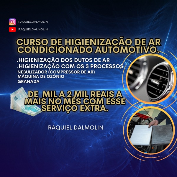 Higienização de ar condicionado automotivo - Raquiel Dalmolin | Ho...