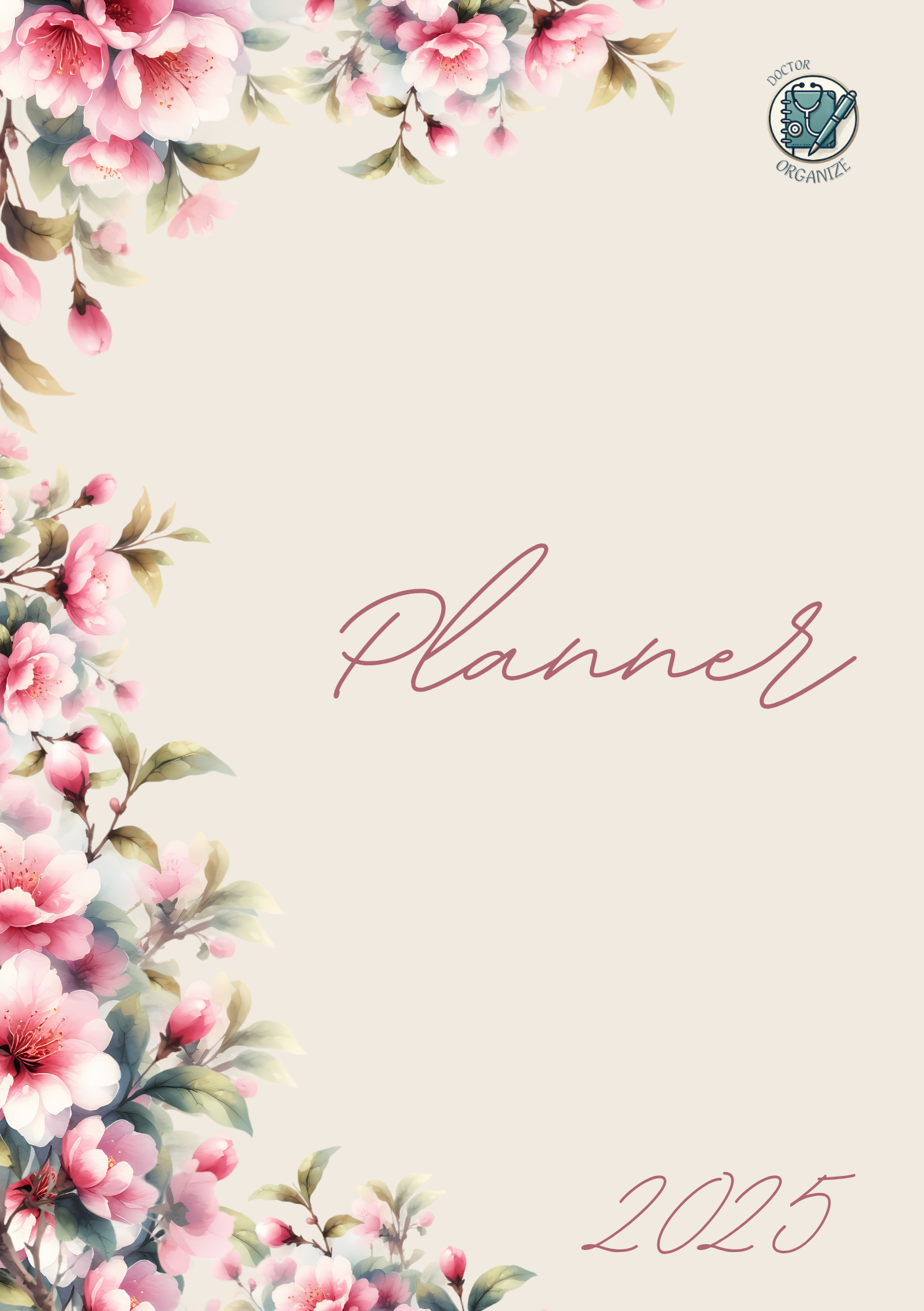 Planner Rosa Floratta 2025 - Doctor Organize | Hotmart