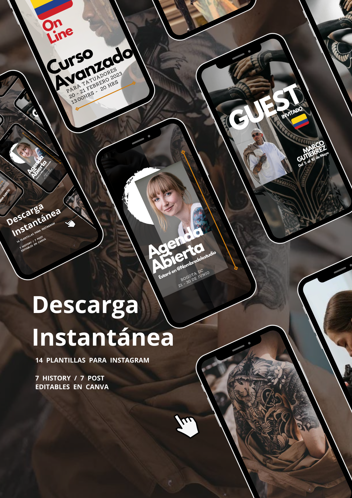 Plantillas Editables para Artistas Tatuadores en Canva - Giselle Te...