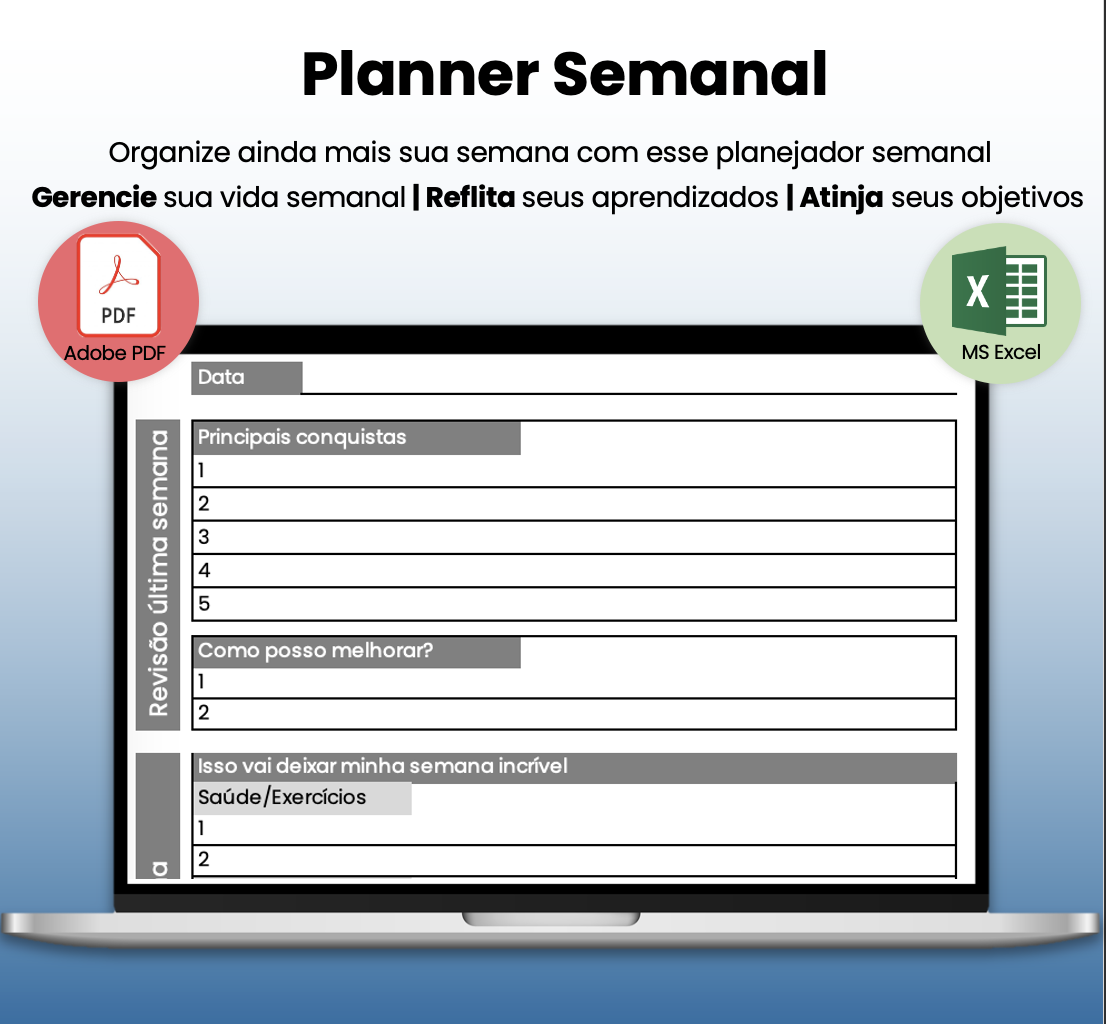 Planner Semanal Digital - jeferson yuji nakano | Hotmart