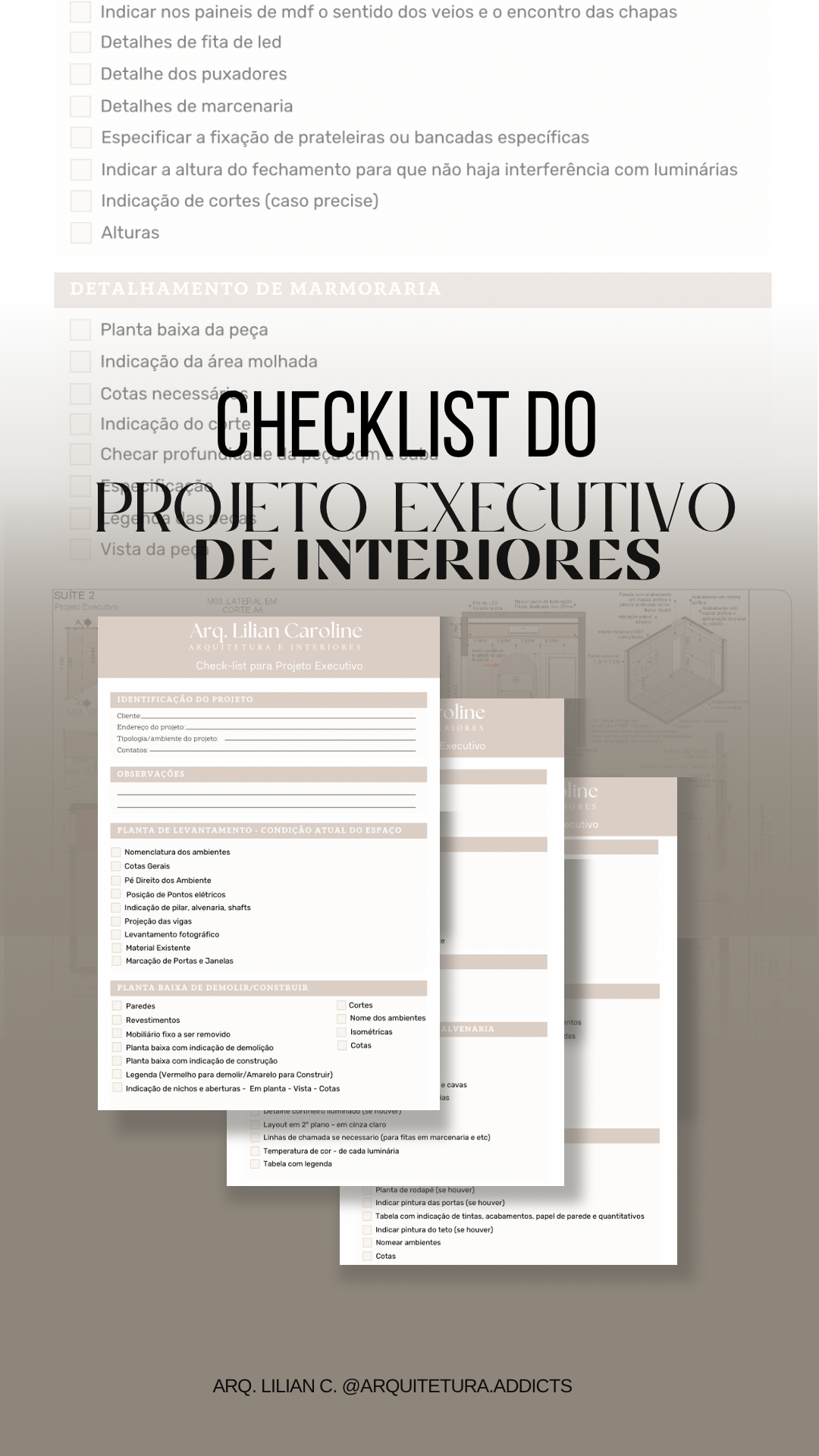 Checklist do Projeto Executivo de Interiores - Arq. Lilian Carolin...