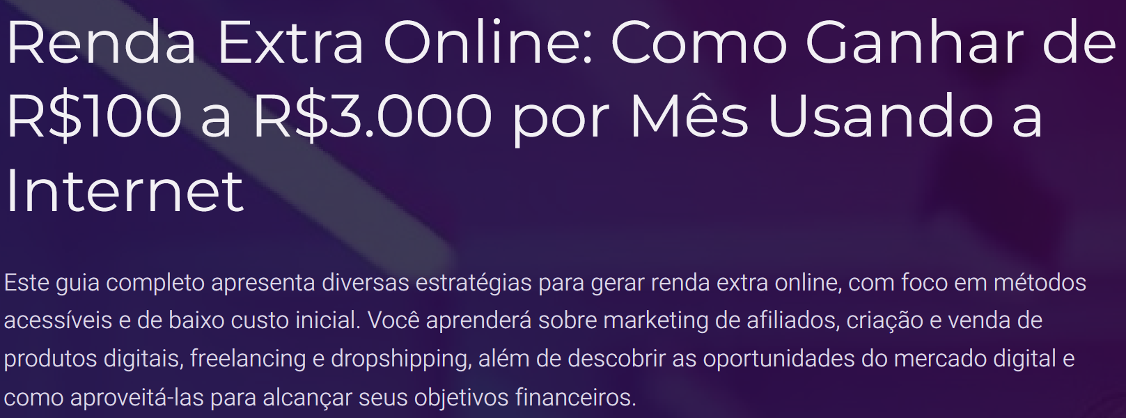 Renda Extra Online: Como Ganhar de R$100 a R$3.000 por Mês Usando a...