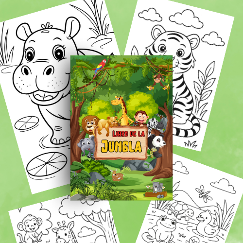 Libro de la Jungla | para colorear de 3 a 5 años - Creaciones Melar...