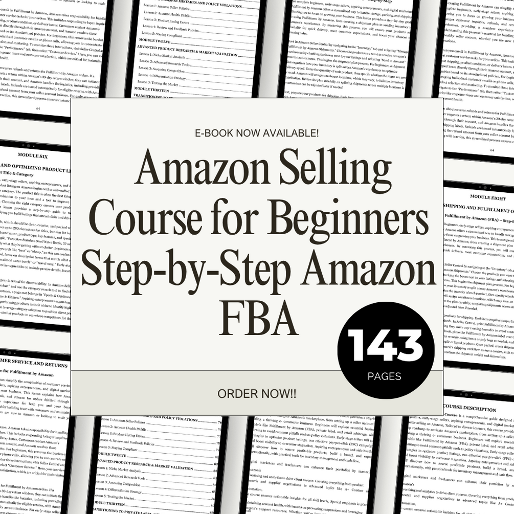 Amazon Selling Course – Transform Your Ideas into a Real Amazon Sto...