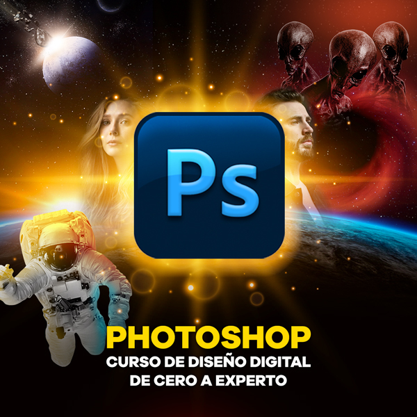 Imagen de portada para Curso online Curso de Diseño Digital con Photoshop de 0 a 100