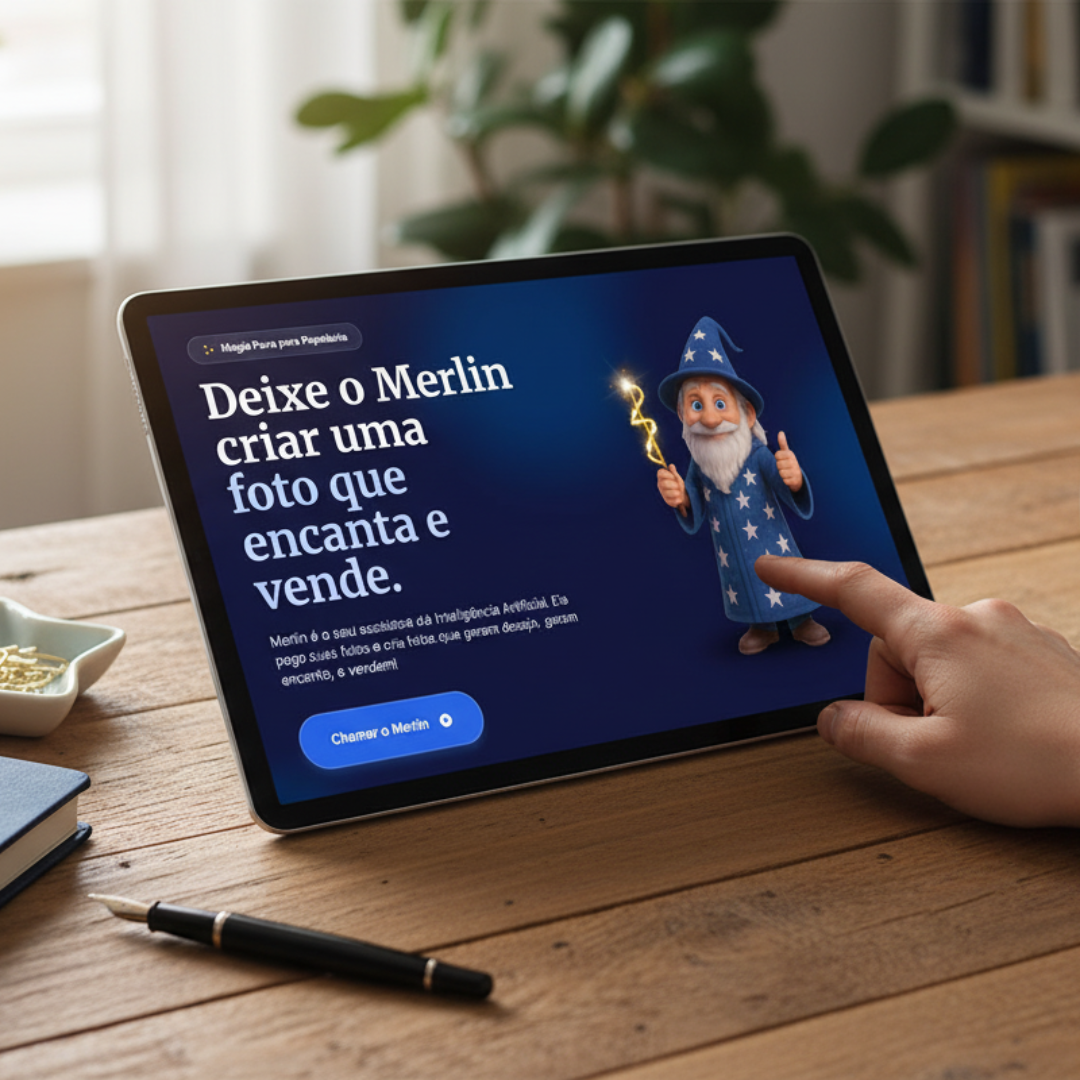 ⁠MERLIN STUDIO MÁGICO - Nossa nova IA própria.* Gere MOCKUPS incrív...