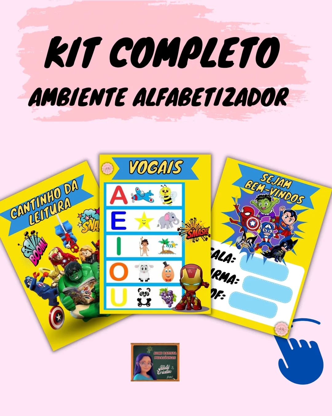 Kit Sala de Aula Super Heróis Cute