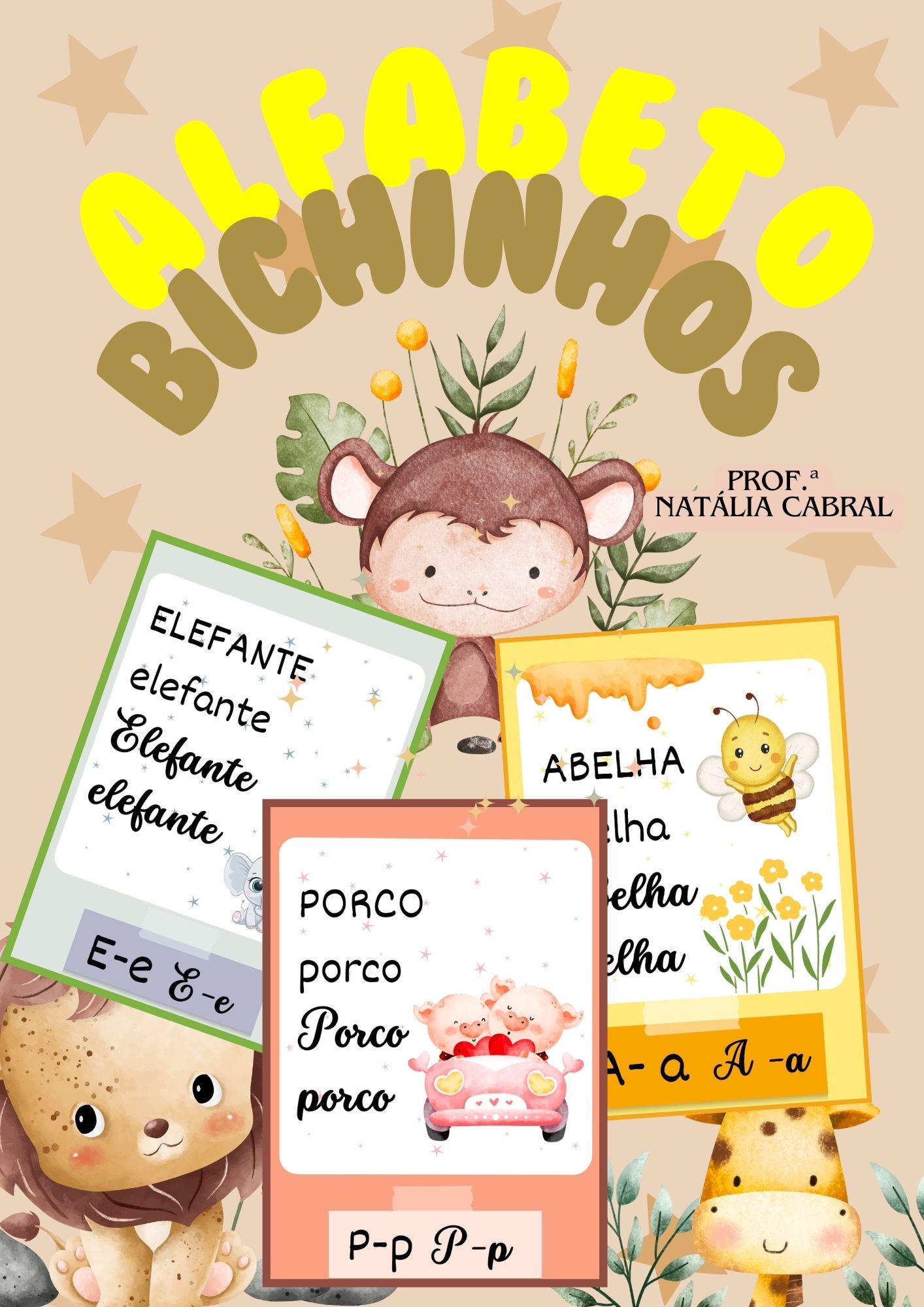 Alfabeto Bichinhos (letra cursiva) - natália vargas cabral | Hotmart