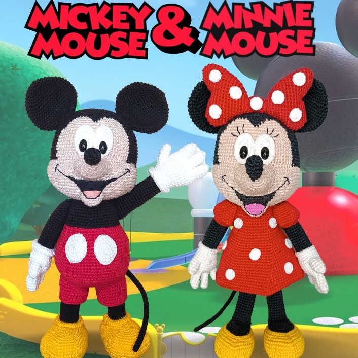 Mickey e Minnie em Amigurumi Passo a passo Por Sara Melo