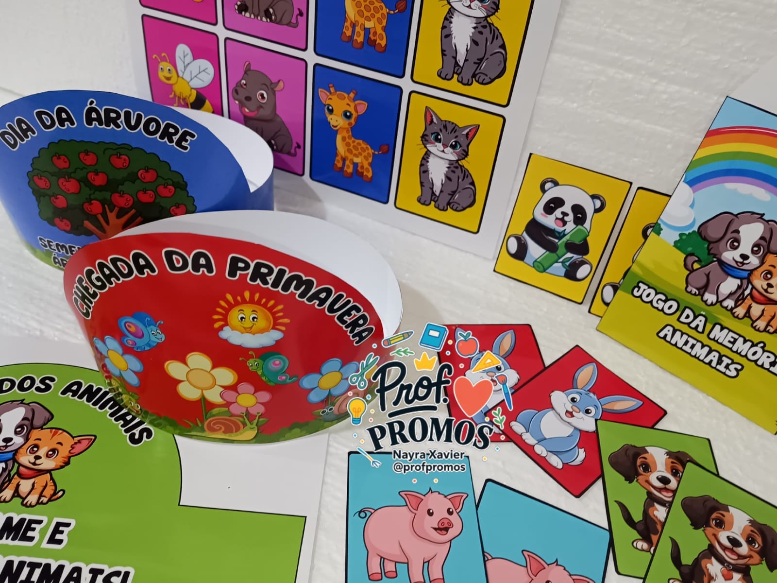Kit Coroas Temáticas + Jogo da Memória dos Animais 🐾🎲