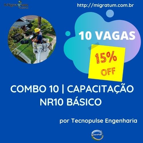Imagem de capa para o Curso online COMBO 10 CAPACITAÇÃO | Curso de NR10 Básico