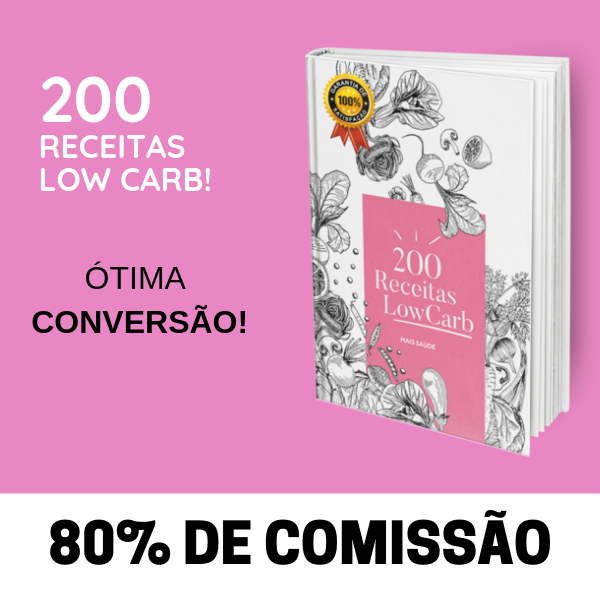 Imagem de capa para o Ebook 200 Receitas Low Carb!