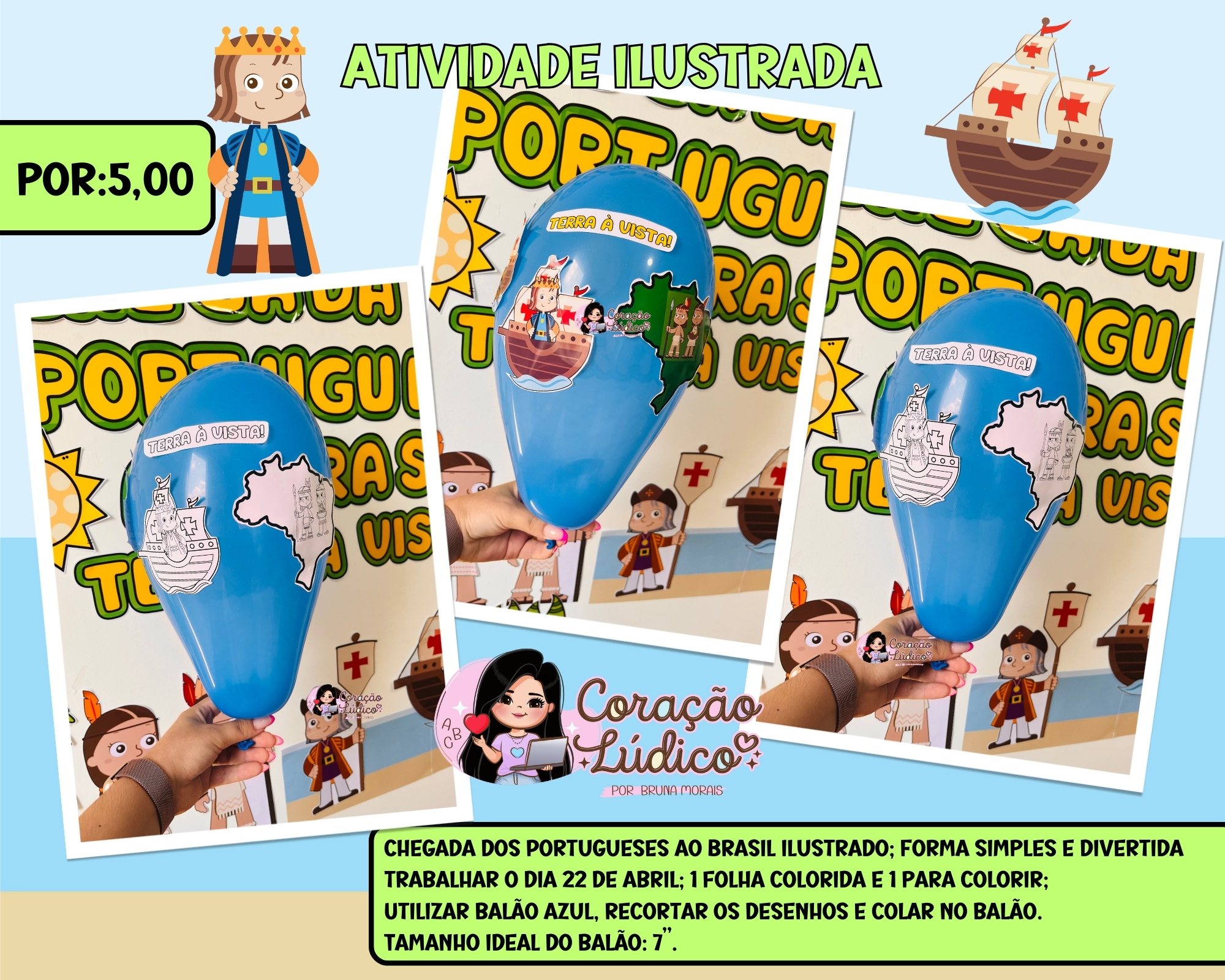 Imagem de capa para o Ebook ⛵Atividade - Chegada dos Portugueses 