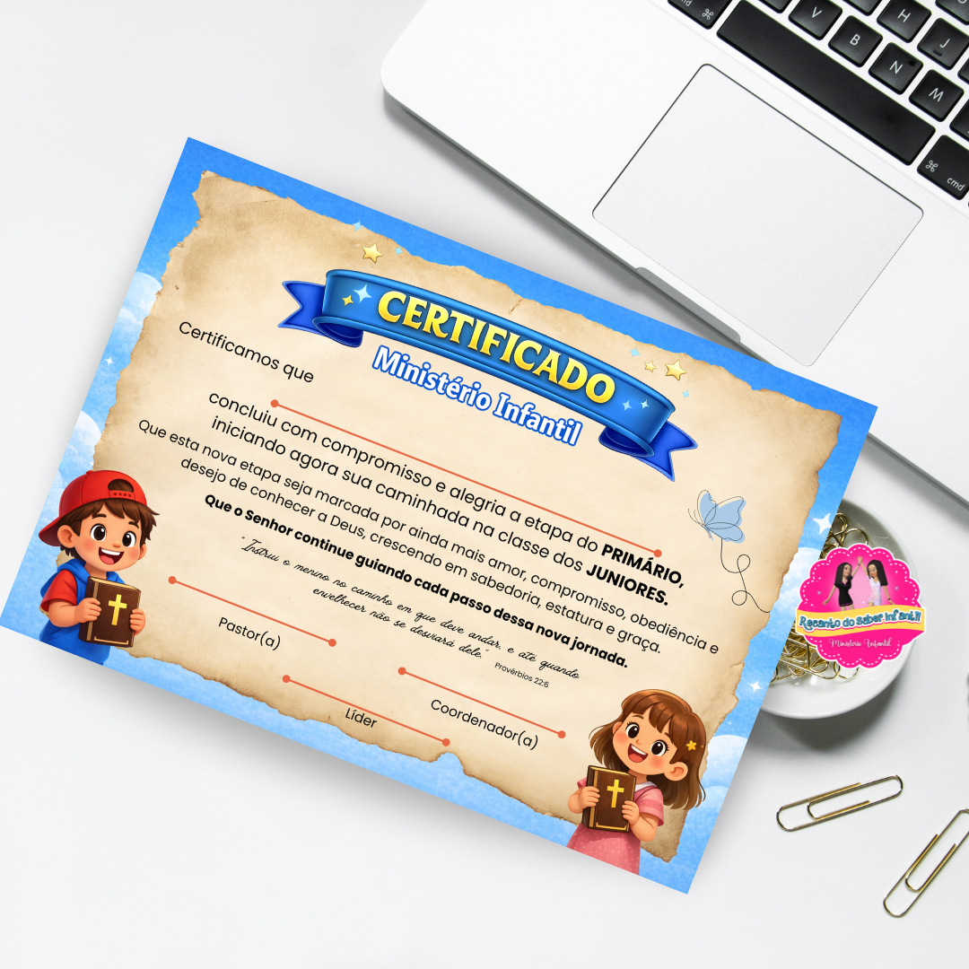 Certificado - Transição da turma do Primário para os Juniores RECANTO DO SABER INFANTIL