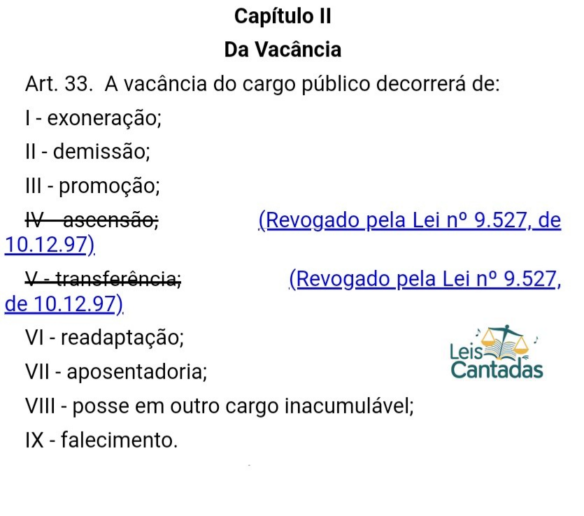 Vacância do Cargo Público - Pagode