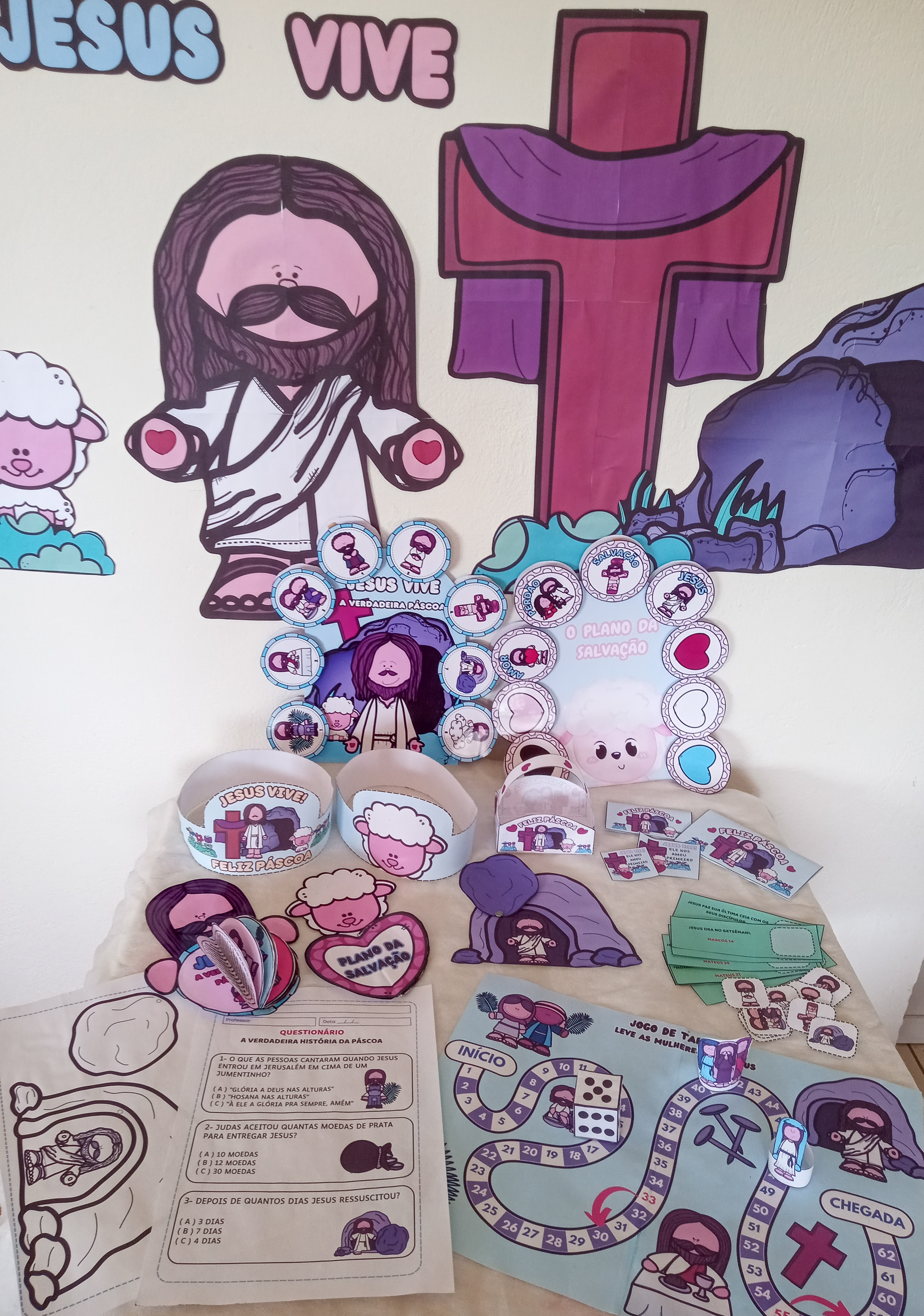 KIT DIGITAL DE PÁSCOA CRISTÃ "JESUS VIVE" - RECURSOS PARA EBD DE PÁSCOA, DECORAÇÃO, ATIVIDADES E MAIS