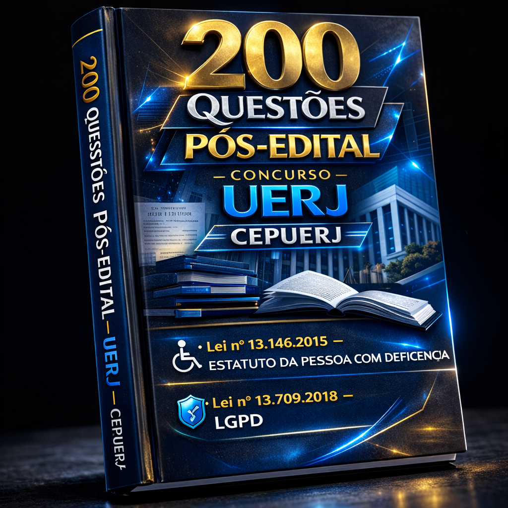 200 Questões Pós-Edital – Concurso UERJ – CEPUERJ – (Lei nº 13.146.2015 - Estatuto da Pessoa com Deficiência • Lei nº 13.709.2018 - LGPD)