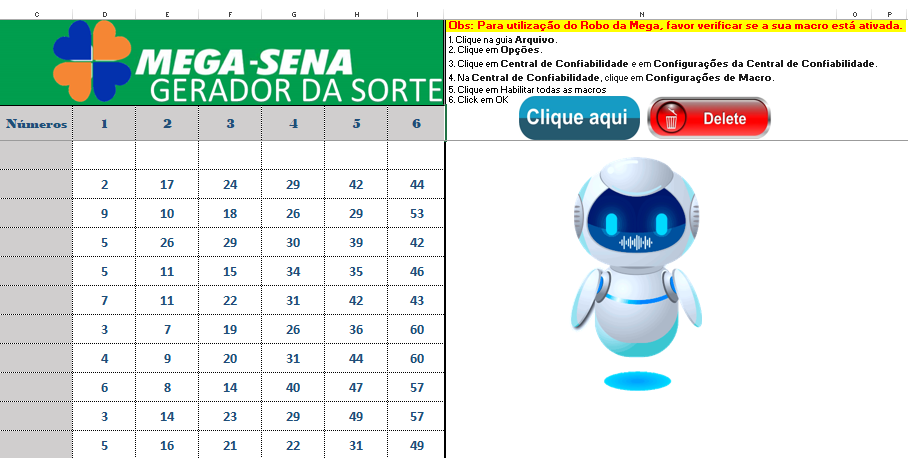 Gerador automático da Mega-Sena - Jotinha | Hotmart