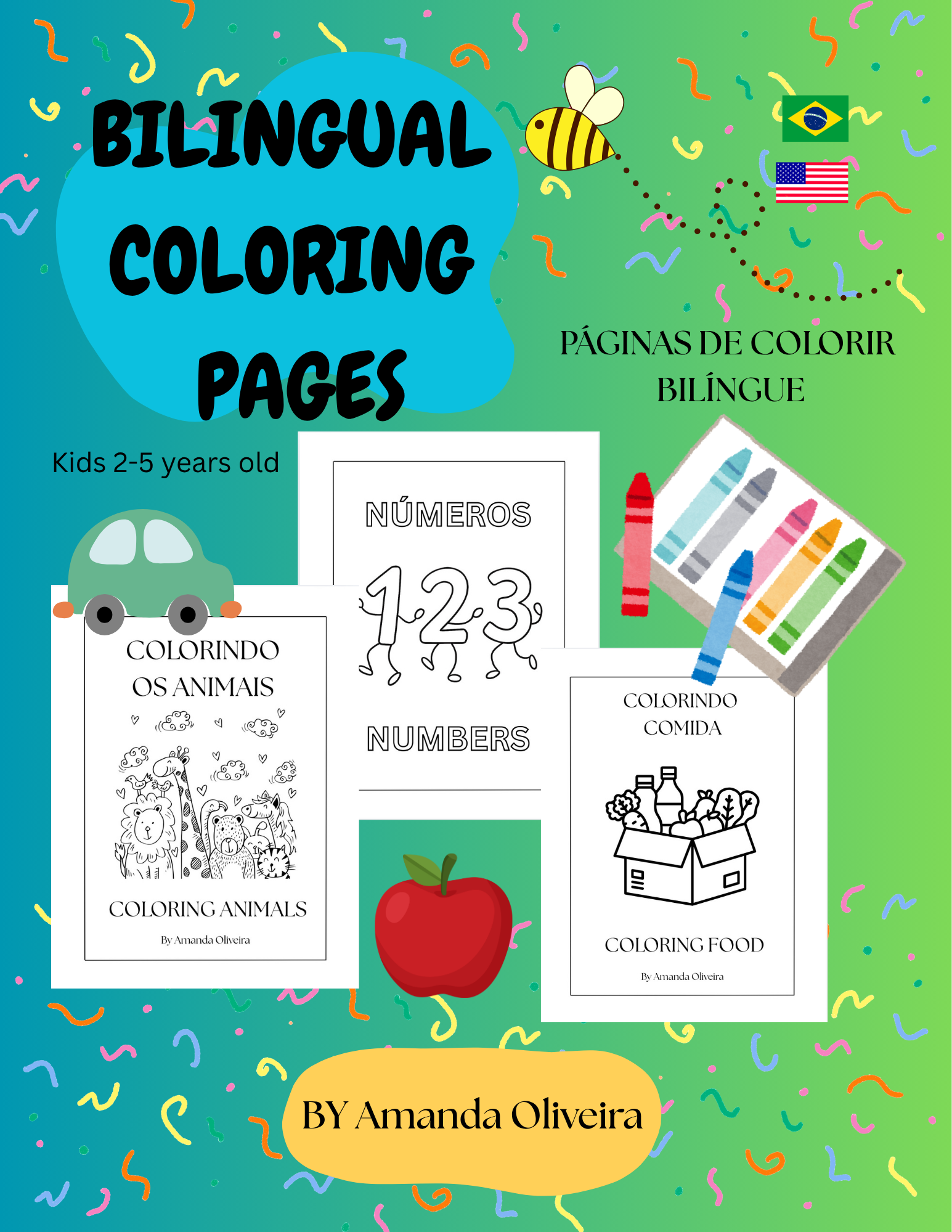 Bilingual Coloring Pages Book Cover