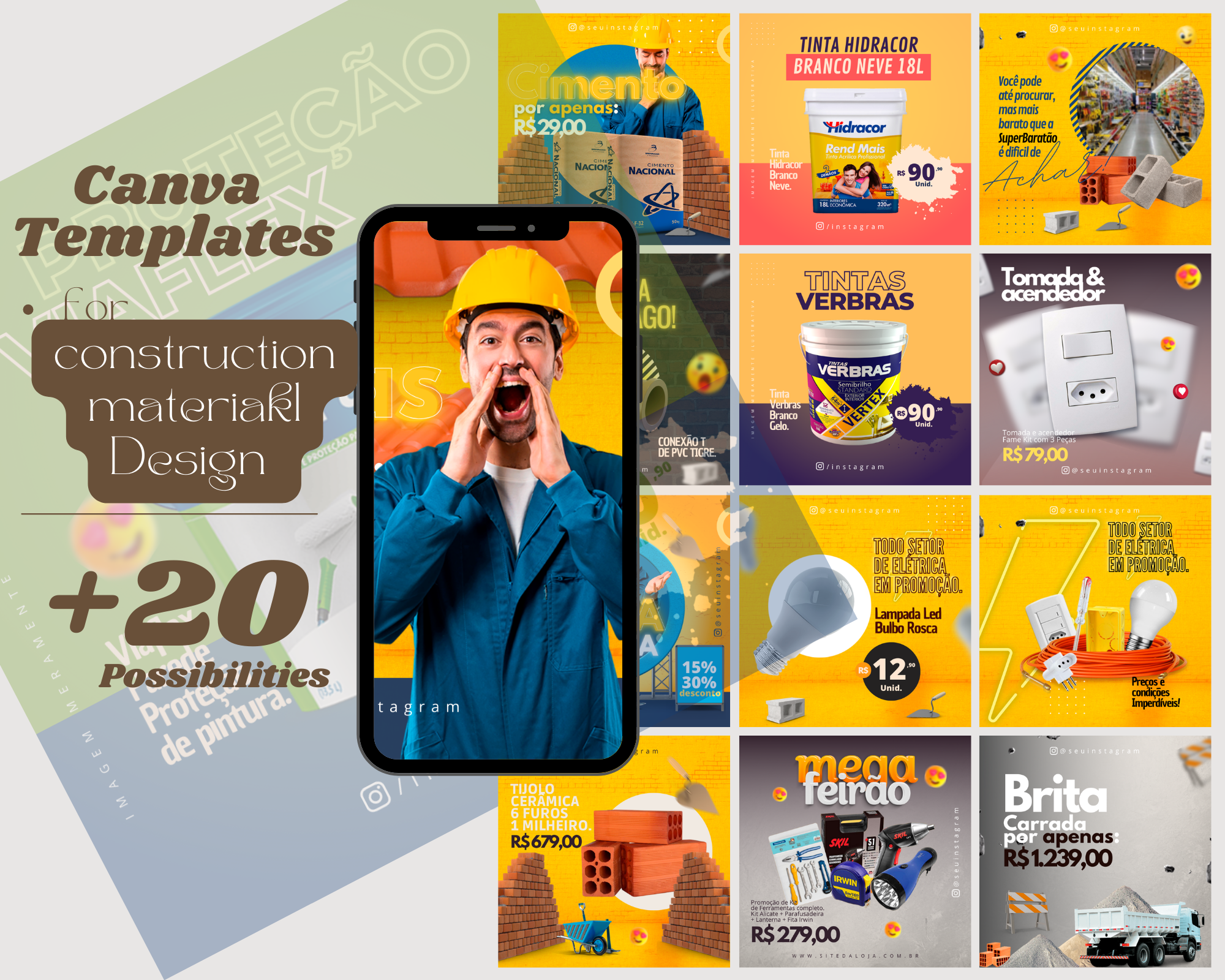 Canva Template construction material +20 possibilities