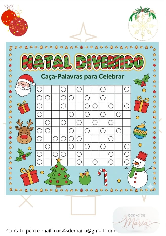 Caça-Palavras de natal pronto para imprimir e jogar. - Coisas de Ma...
