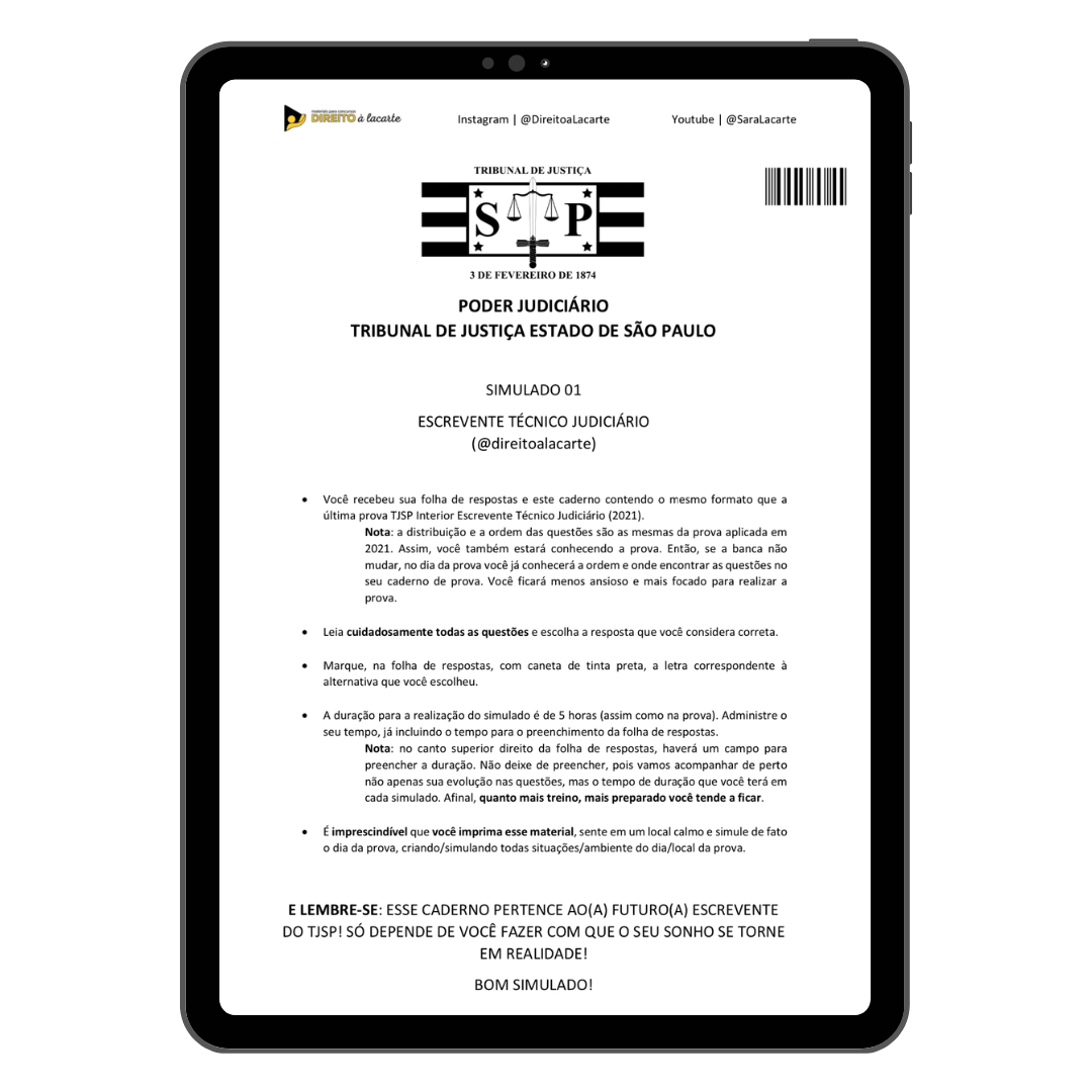 03 Simulados In ditos Escrevente TJ SP
