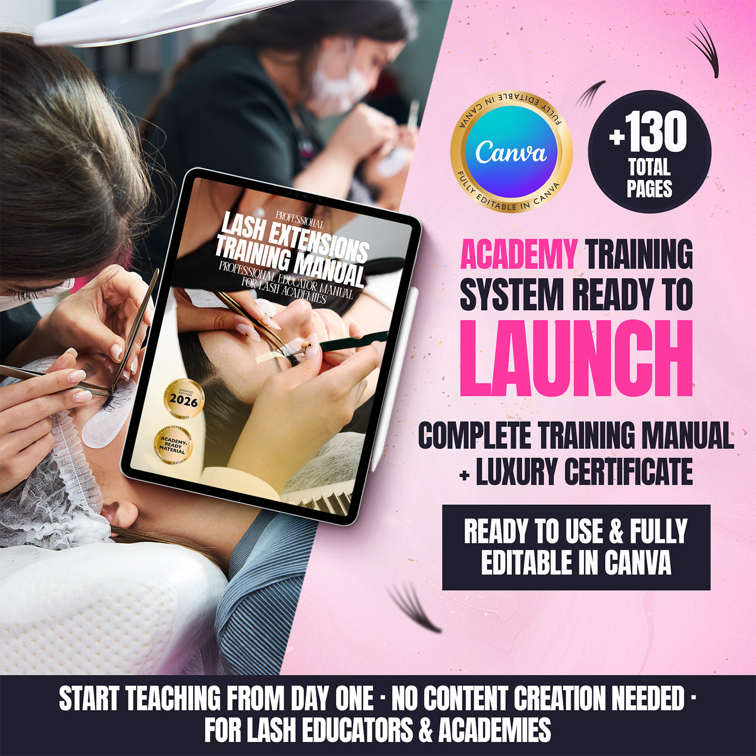 Lash Class Kit Example Lash Academy Training Kit 2026 โ Training Manual + Editable Certifi...