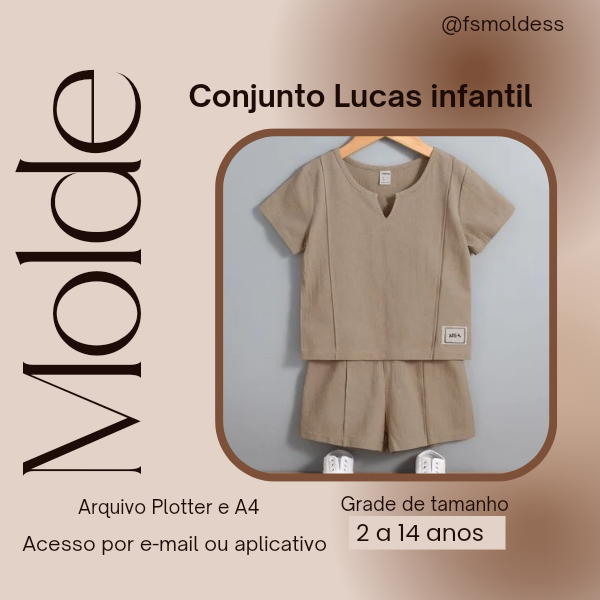 Imagem de capa para o Ebook Molde conjunto Lucas infantil 