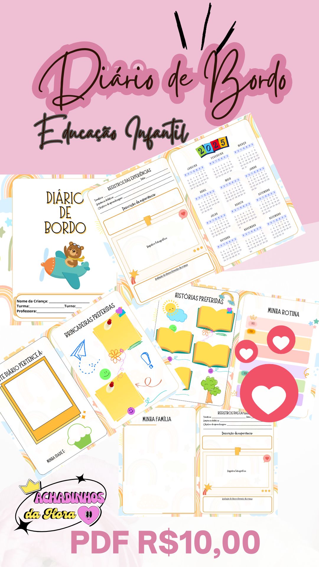 Diário de Bordo Educação Infantil - Prof com Carinho | Hotmart
