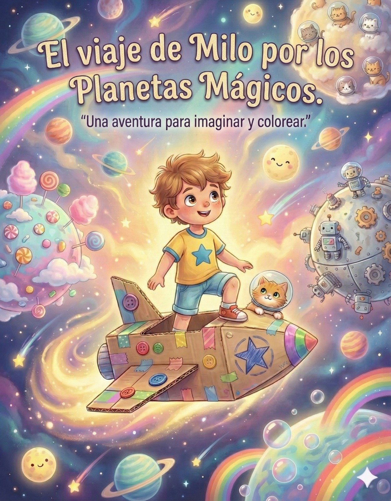 Libro para colorear El viaje de Milo por los Planetas Mágicos | Hot...