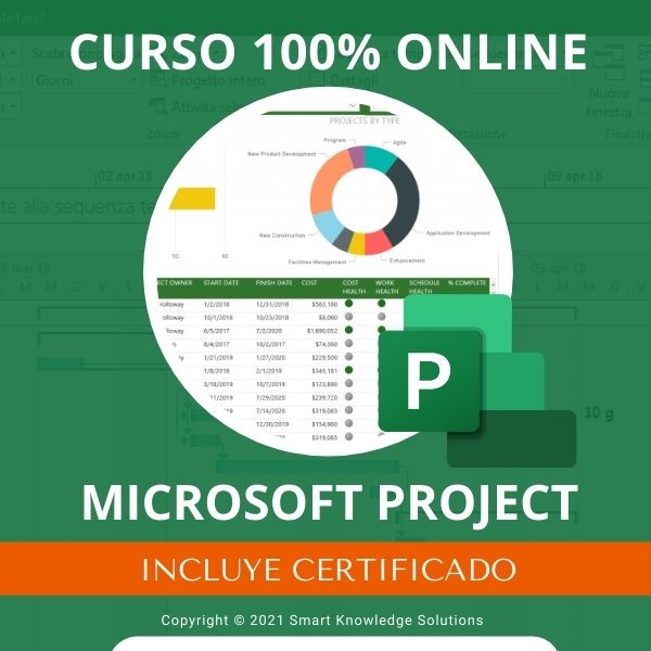 Curso completo 100% Online de Microsoft Project incluye libro y certificado