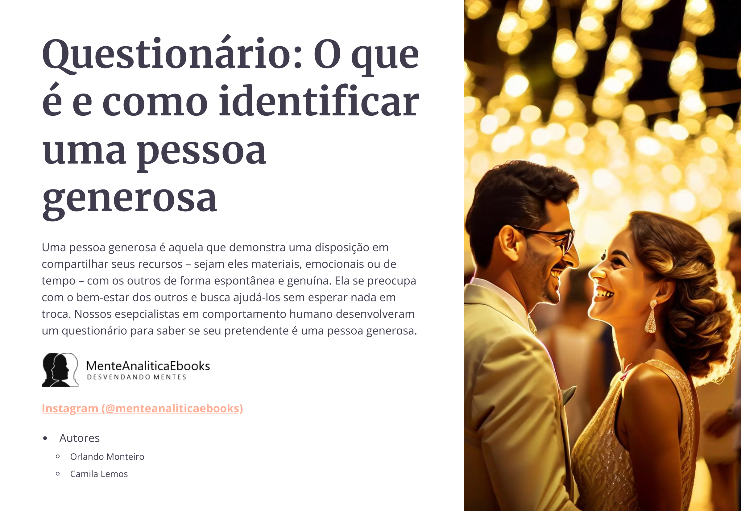 Questionário: O que é e como identificar uma pessoa generosa - Cam...