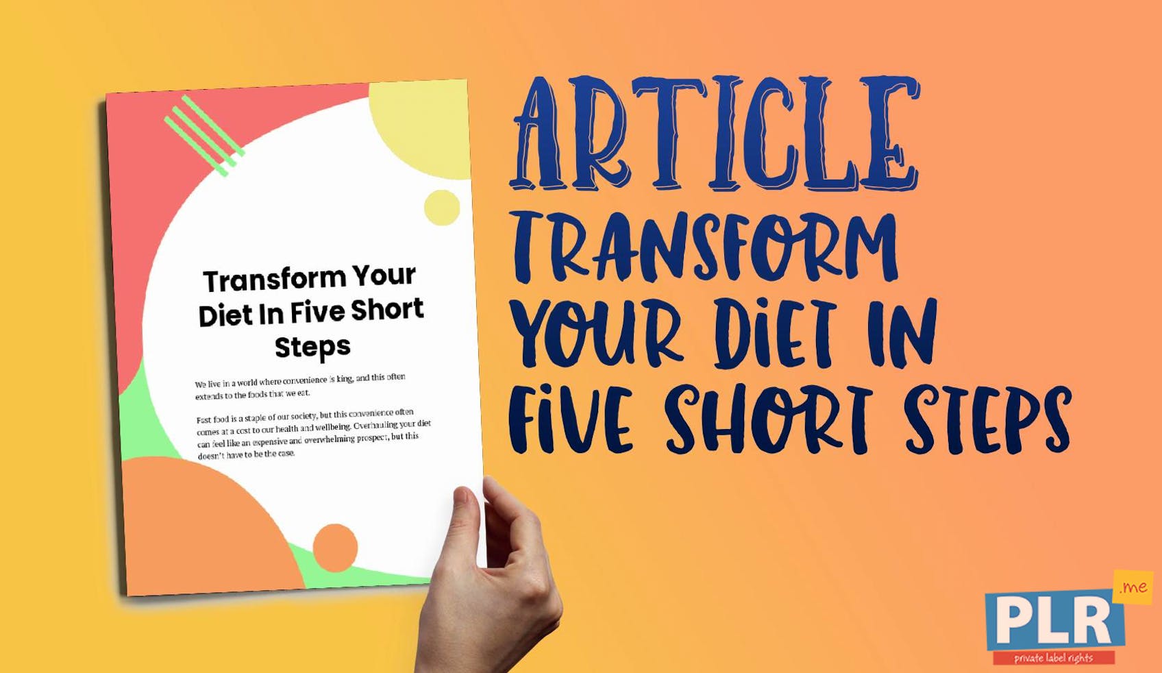 Transforme a sua Dieta em Cinco Passos Curtos