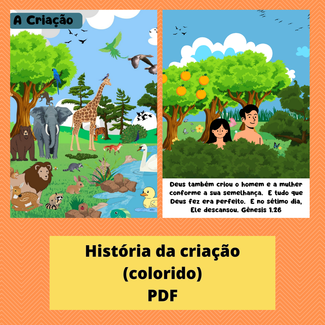 História da Criação - colorido- PDF - Delma Assis | Hotmart