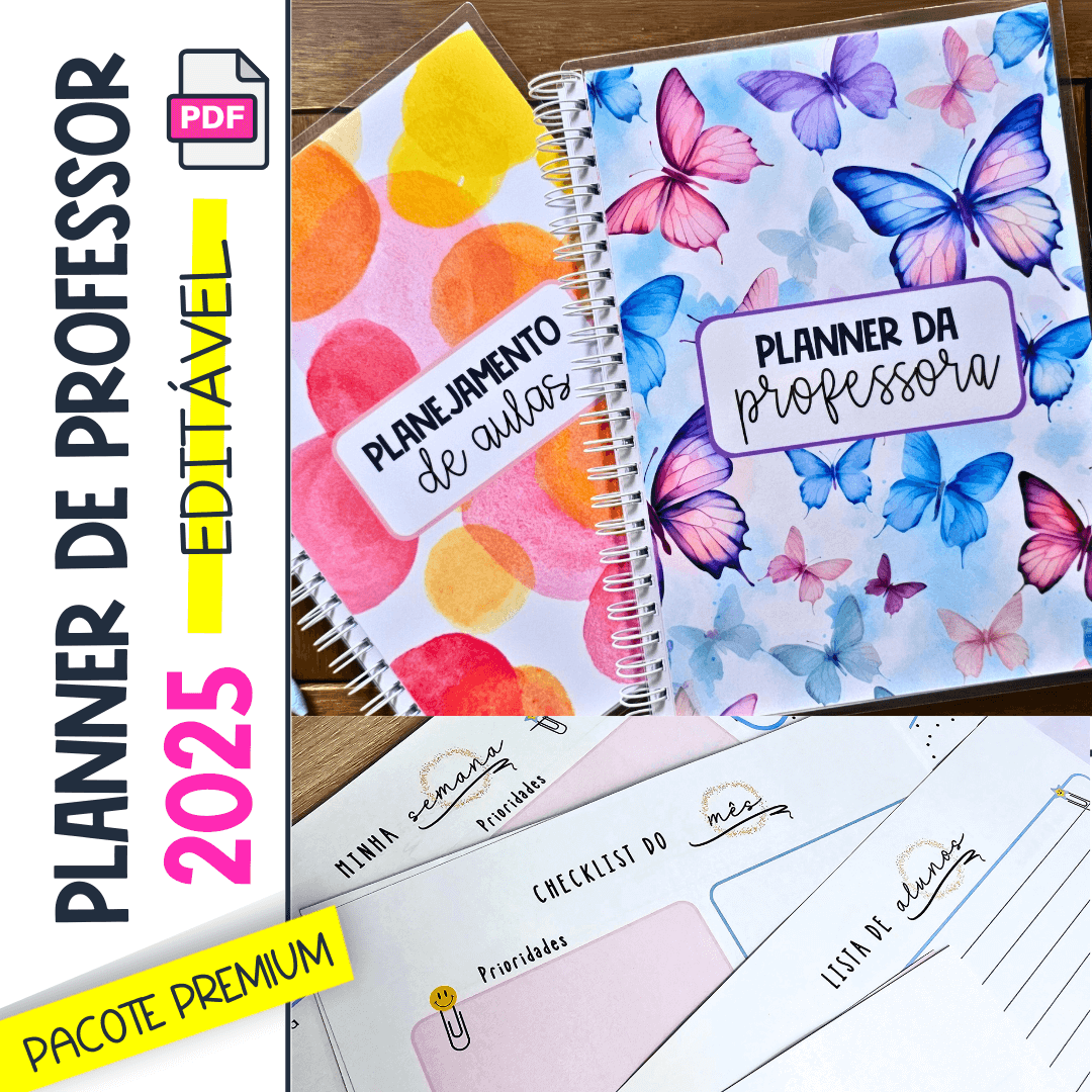 Planner de Professor 25 Editável – Pacote Premium - Professora Deni...