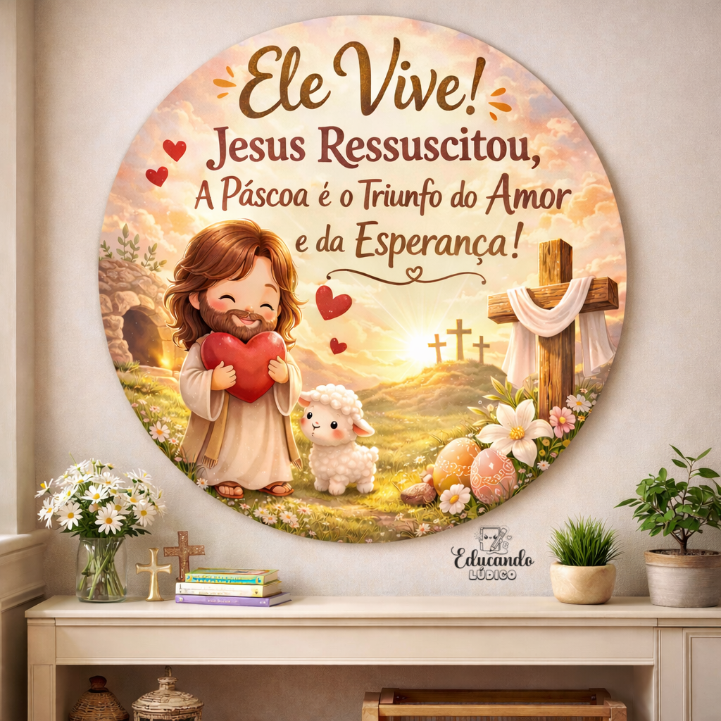 *Painel Redondo – Páscoa Cristã* ✝️🐑