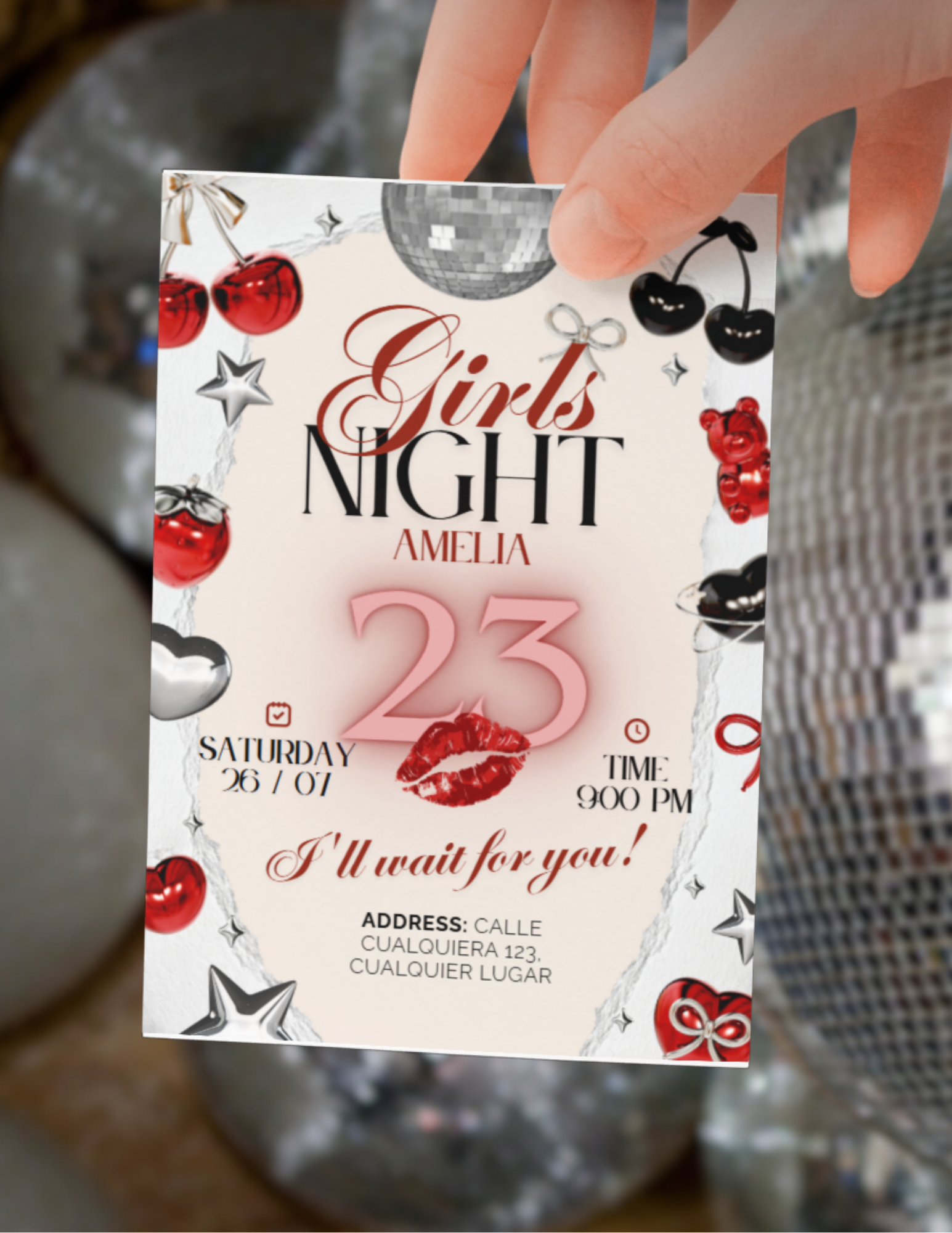 Girls Night Birthday Invitation Template – Editable Digital Party I...