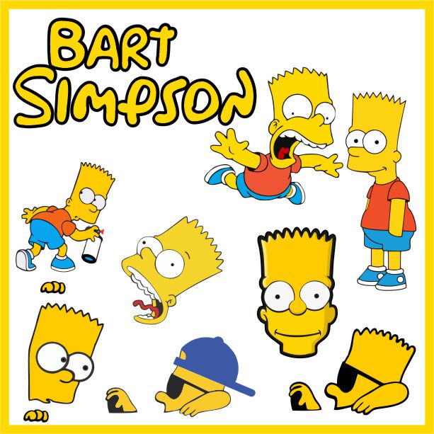 PACK VETOR BART SIMPSON dibujos-de-los-simpson-para-colorear-f-ciles-de-imprimir