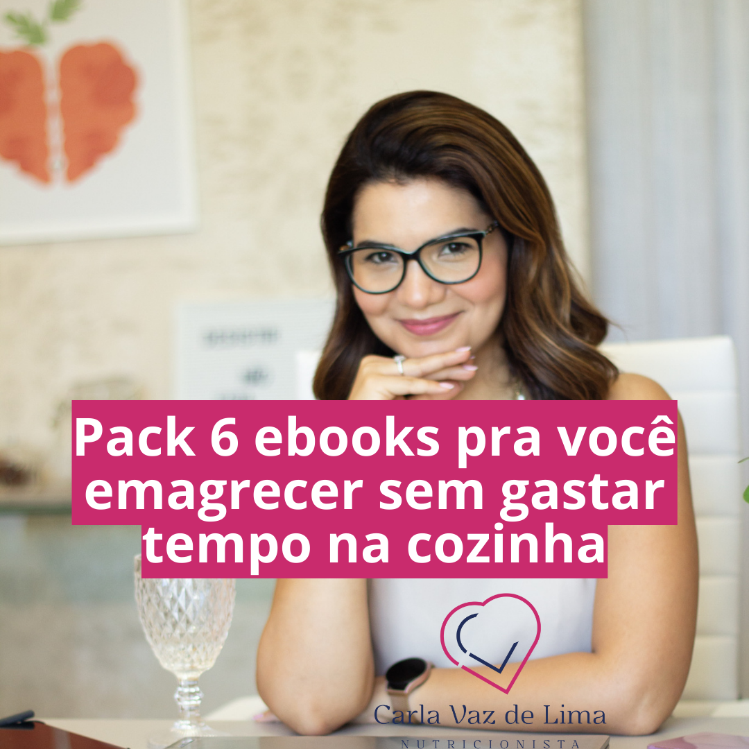 Pack 6 ebooks com receitas para ayerfrier, receitas rápidas e nutritivas e manual completo de como escolher snacks, pães, iogurtes e opções de whey protein. 