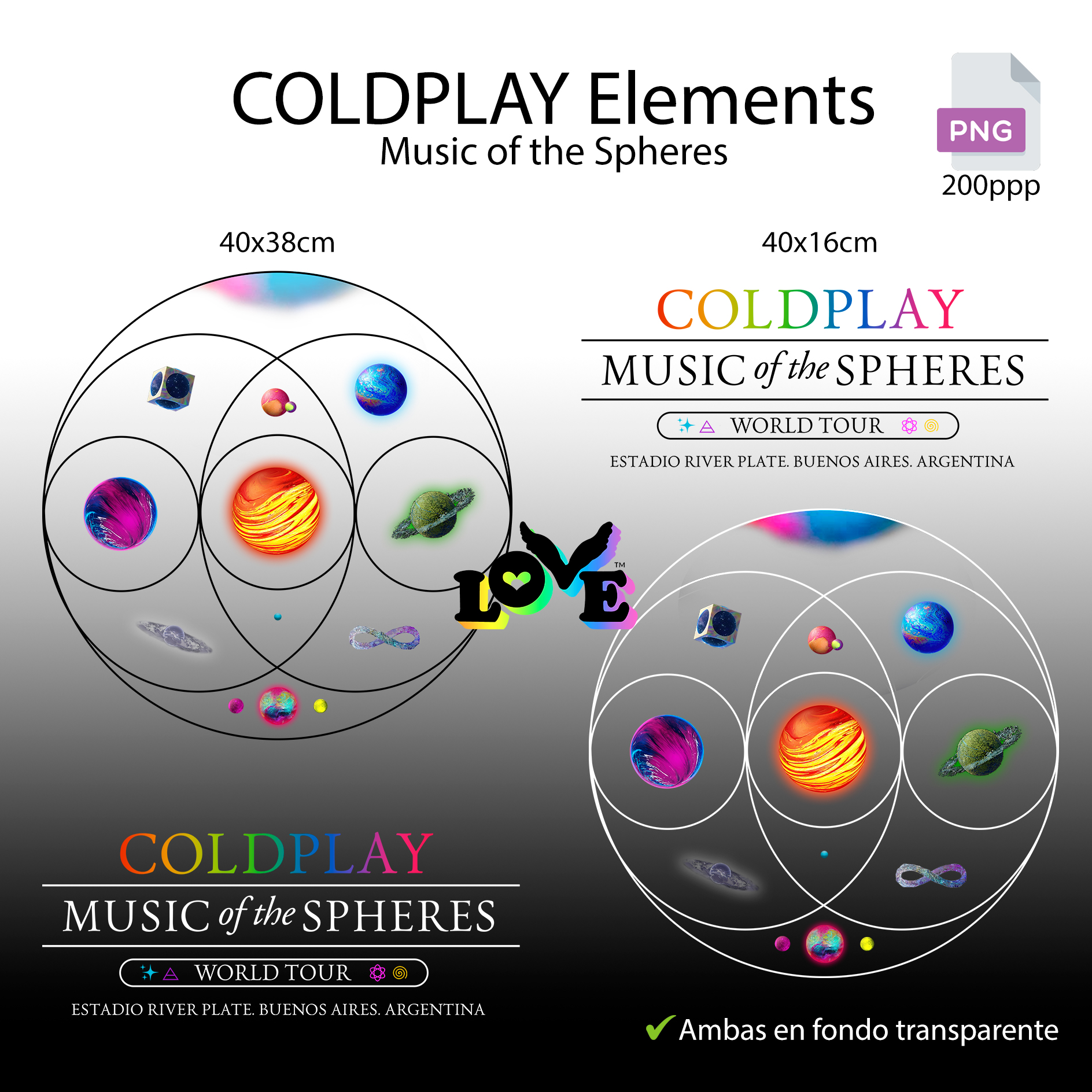 COLDPLAY Elements PNG x5 - Cesar BENEGAS | Hotmart
