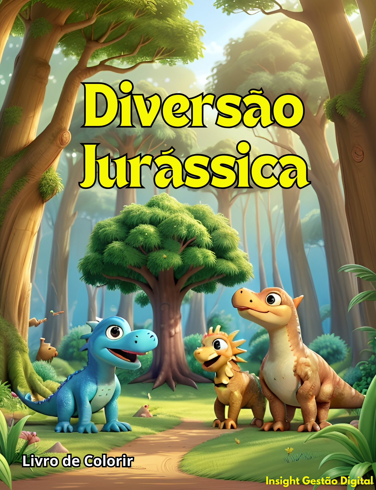 Diversão Jurássica: Livro de Colorir com Dinossauros Amigáveis