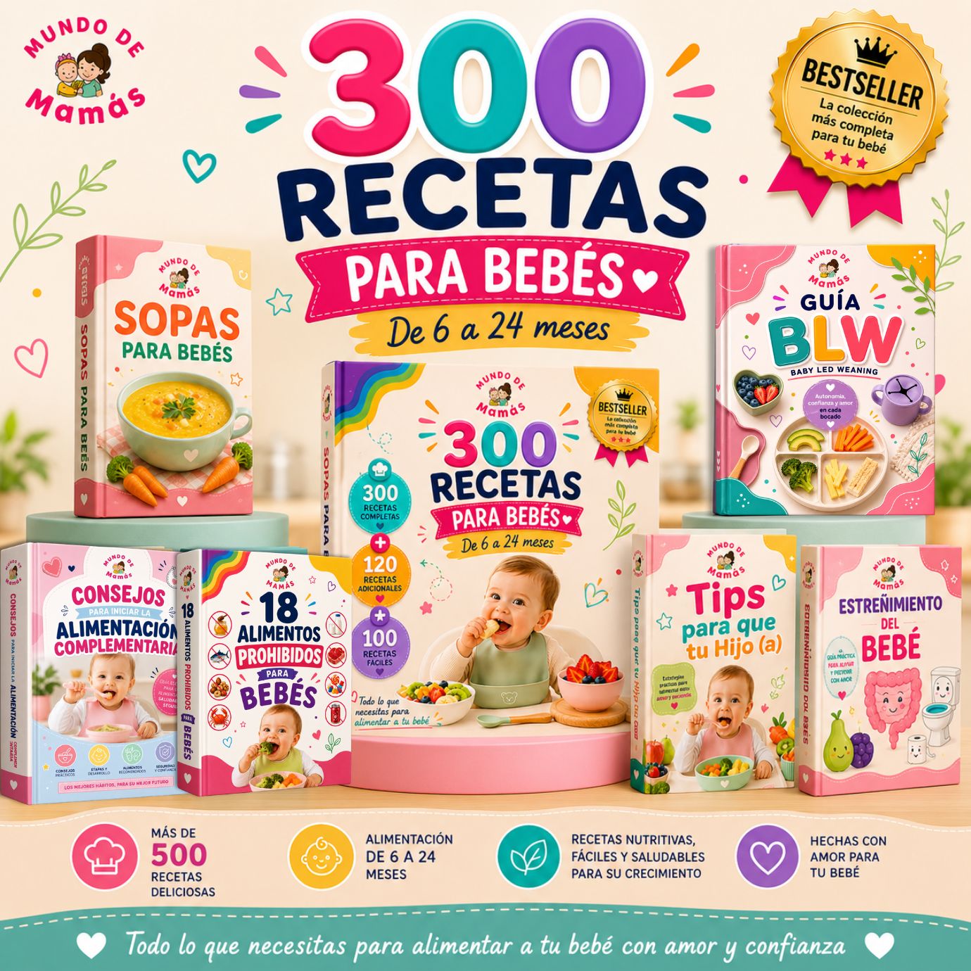 300 Recetas para bebés de 6 a 24 Meses