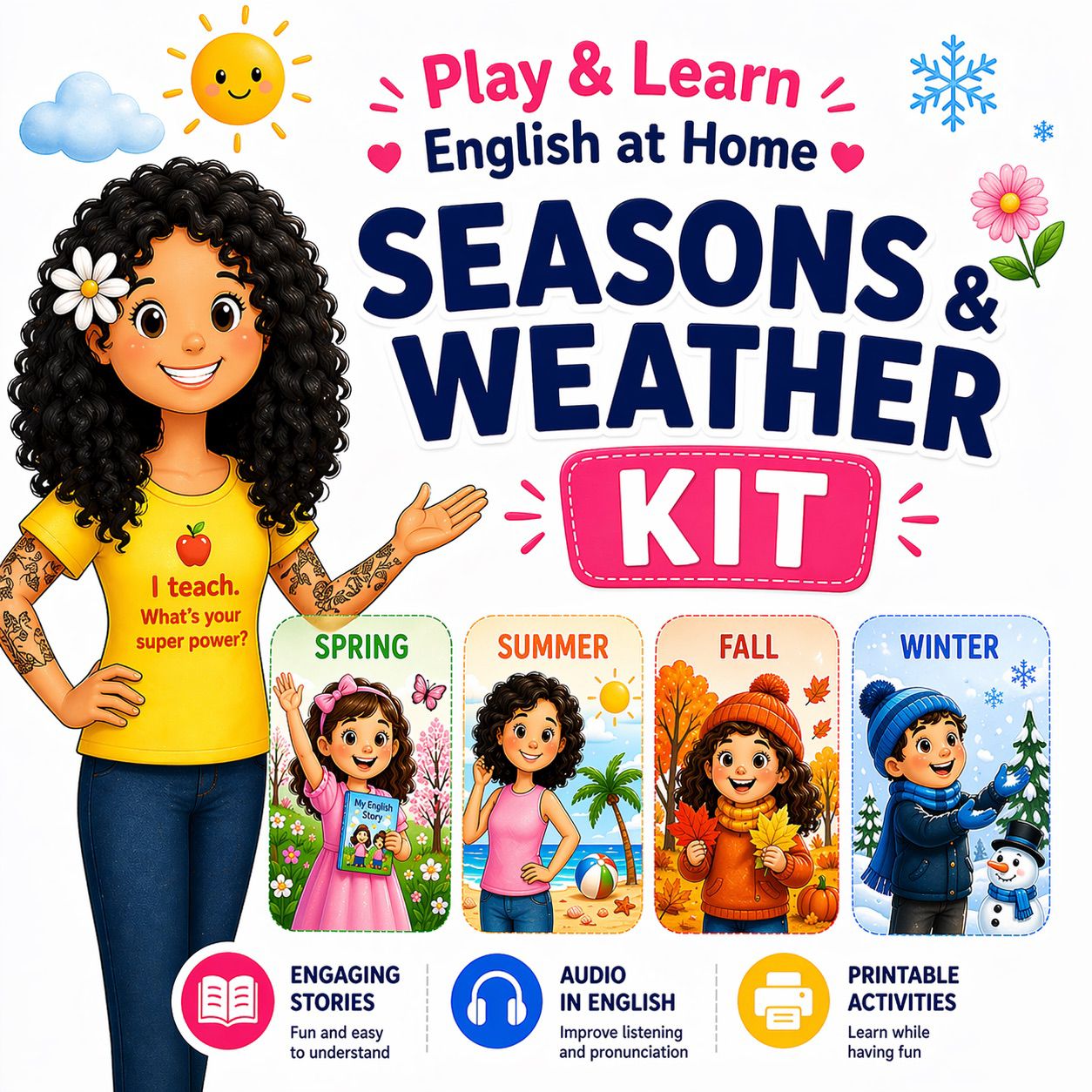 Pack de Atividades: Seasons & Weather - Kids to Kids Academy | Hotmart