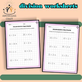 2 Digit by 1 Digit Long Division Practice Worksheets