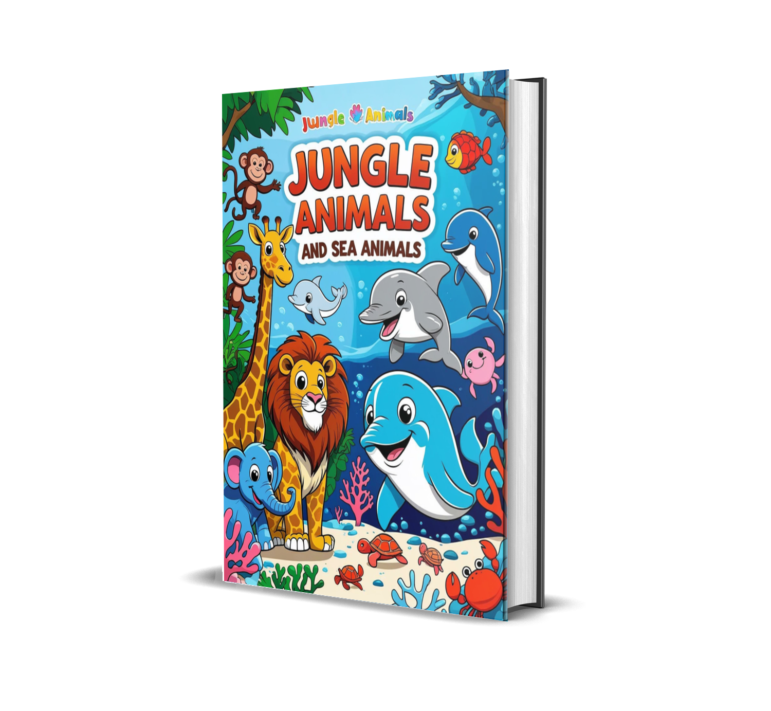 Libro para colorear para niños y niñas: animales de la selva y del...
