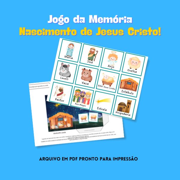 Jogo da Memória Nascimento Jesus Cristo - Lívia Esteves | Hotmart