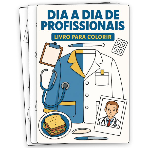 Dia a Dia de Profissionais - Livro para Colorir - Rafaela Leonelo
