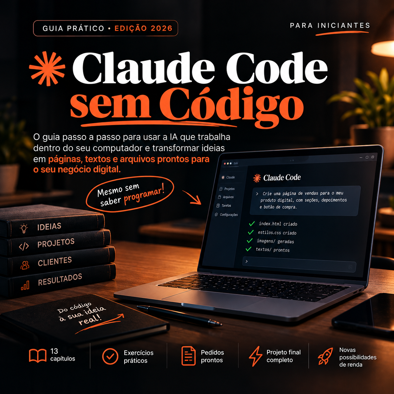 Capa do E-book Claude Code sem Código